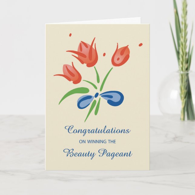 Beauty Pageant Congratulations Flowers Card (Front)