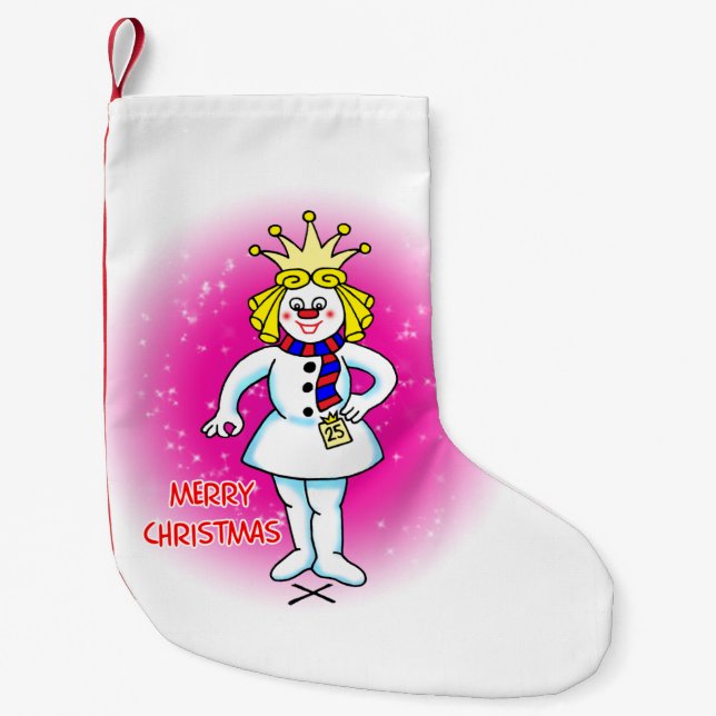 Beauty Pageant Snow Queen Small Christmas Stocking (Front)