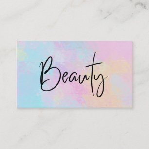 *~* BEAUTY Pastel Girly Soft Pretty Rainbow Modern Business Card