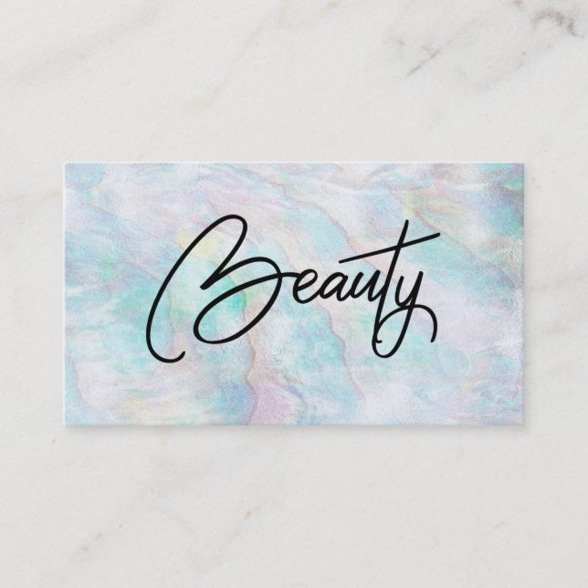 *~* BEAUTY Pearl Abalone Yellow Blue Pink Pastel Business Card (Front)