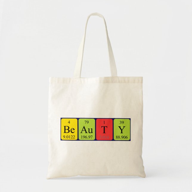 Beauty periodic table name tote bag (Front)
