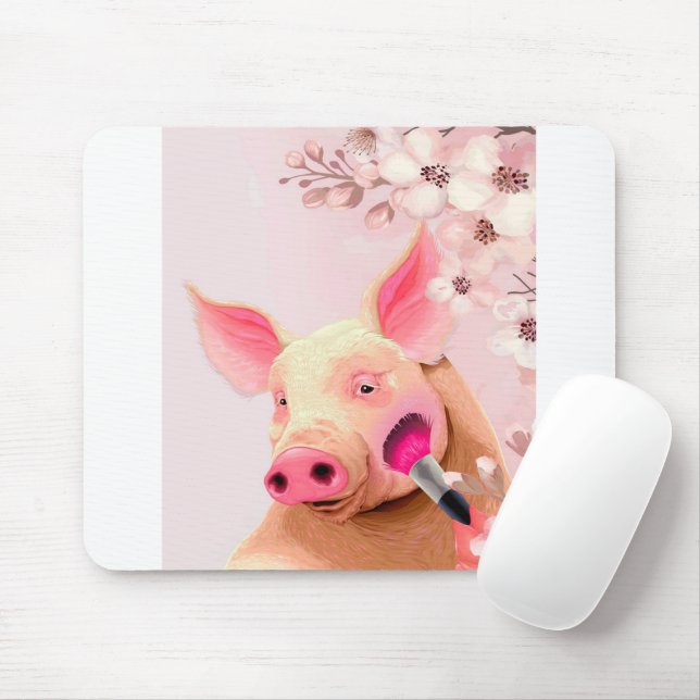 beauty pig_pig lover mouse mat (With Mouse)