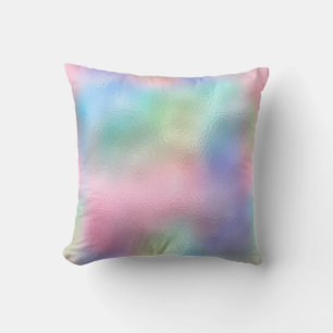 Beauty Pink Blue Green Pastel Ombre Glass Molten Cushion