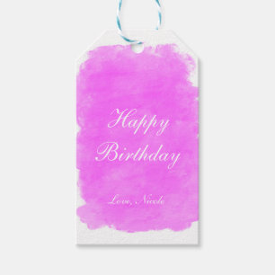 Beauty Pink Splotch Glamour Birthday Gift Tag