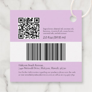 Beauty product black pink ingredient code QR tag