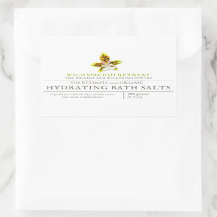 Beauty product green orchid watercolor art rectangular sticker