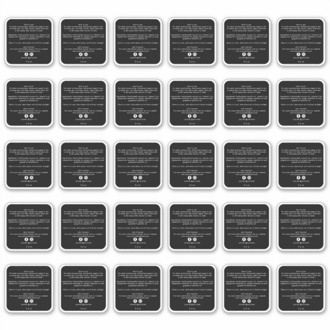 Beauty Product Ingredients 2 inch Sticker 30x (Front)