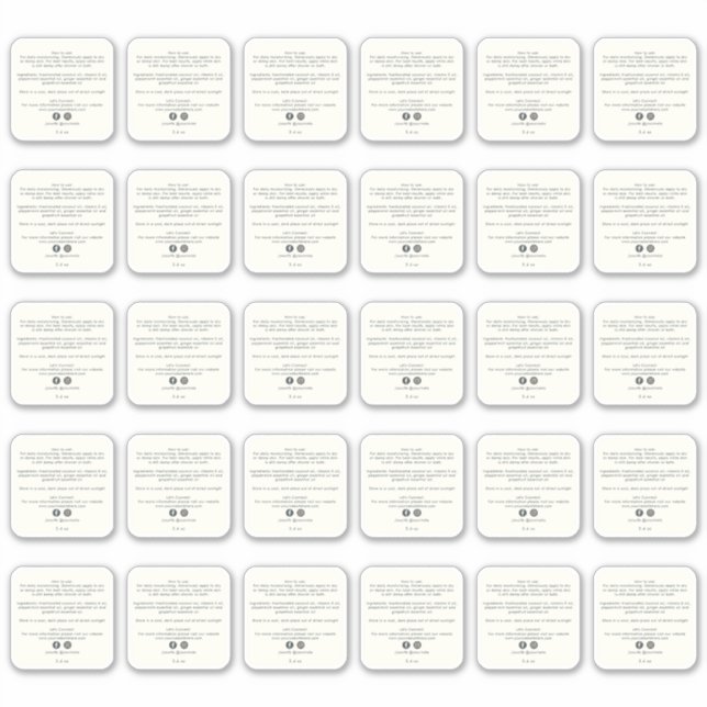 Beauty Product Ingredients 2 inch Sticker 30x (Front)