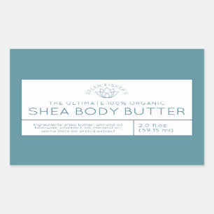 Beauty product ingredients teal white lotus label