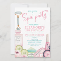 Beauty Products Spa Party Birthday Invitation