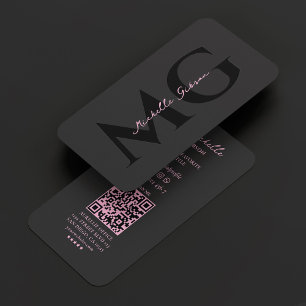 Beauty Professional Aesthetic Black Pink Marketing Business Card