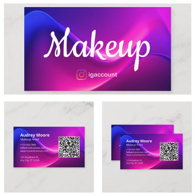 Beauty Professionals Makeup Artist QR Code Business Card (Beauty Professionals Makeup Artist QR Code Business Card
)