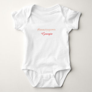 Beauty queenhashtag light red add name girl boss  baby bodysuit
