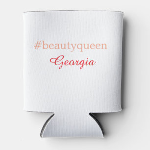 Beauty queenhashtag light red add name girl boss can cooler