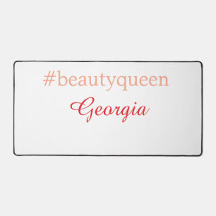 Beauty queenhashtag light red add name girl boss desk mat