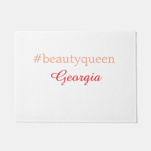 Beauty queenhashtag light red add name girl boss doormat