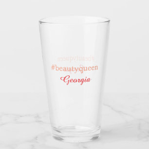 Beauty queenhashtag light red add name girl boss glass