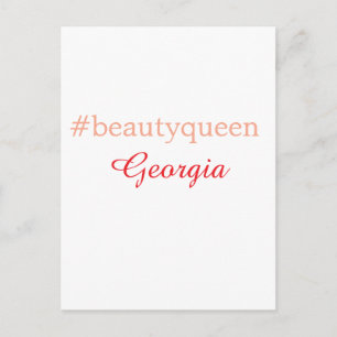 Beauty queenhashtag light red add name girl boss postcard