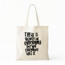 Beauty Quote Tote Bag Shoulder Bag Shopping Bag