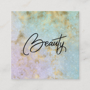 *~* BEAUTY  Rainbow Glimmer Gold Business Card
