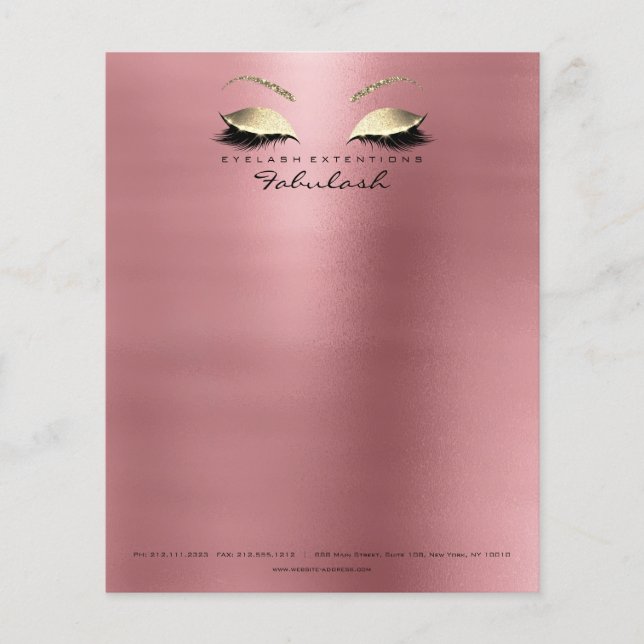 Beauty Red Bean Lashes Makeup Esthetician Eyebrows Flyer (Front)