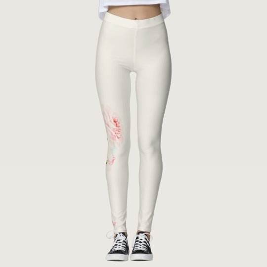 Beauty Rose Leggings Single Rose Beige