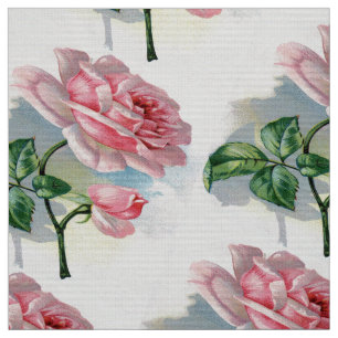 Beauty Rose Pink On Grey Fabric Medium Motif