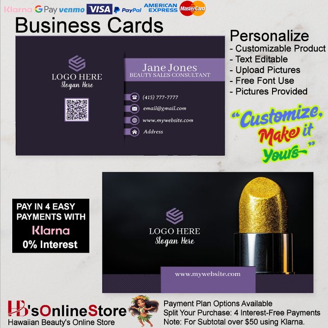 Beauty Sales Consultant 100 Business Cards 18  (Beauty Sales Consultant 100 Business Cards 18.)