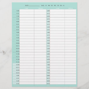 Beauty salon 1-day appointment book pages custom letterhead