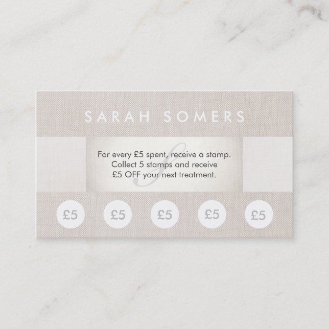 Beauty Salon and Spa 5 Stamp Punch Loyalty Card (Front)