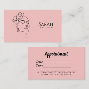 Beauty salon appointment card