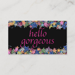 Beauty Salon Appointment   Hello Gorgeous Glitter Card