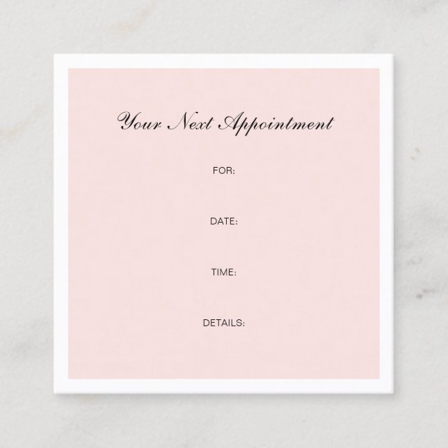 Beauty Salon Appointment Reminder Trendy Plain (Front)