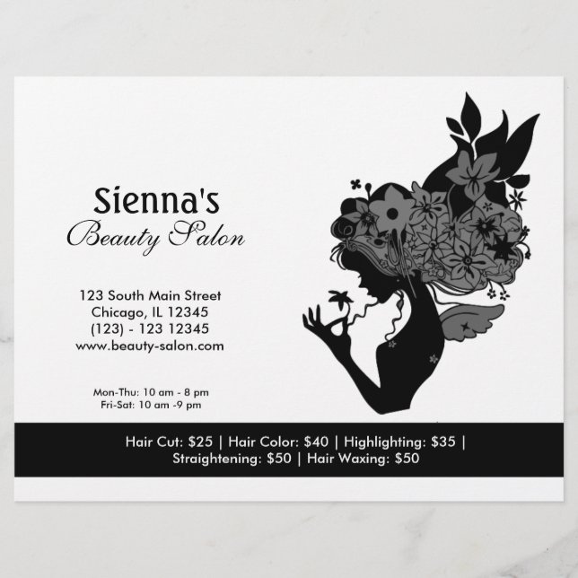 Beauty Salon (Black) Flyer (Front)