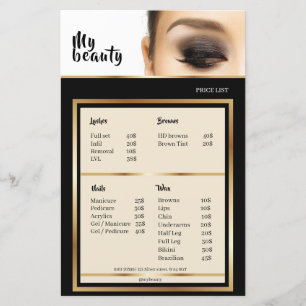 Beauty Salon Black & Golden Frame Price List