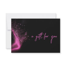 Beauty Salon Black Neon Pink Set Amount Gift Card