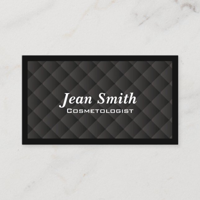 Beauty Salon Black Quilt Cosmetologist Business Card (Front)