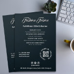Beauty Salon Black White Grey Grey Script Font Flyer<br><div class="desc">Introducing our customisable service flyer in an elegant Black, White, and Grey design – the perfect promotional tool for T-shirt businesses, clothing brands, and beauty salons. Tailor this flyer to showcase your unique list of services, add your logo, and include a QR code for seamless access to your social media...</div>