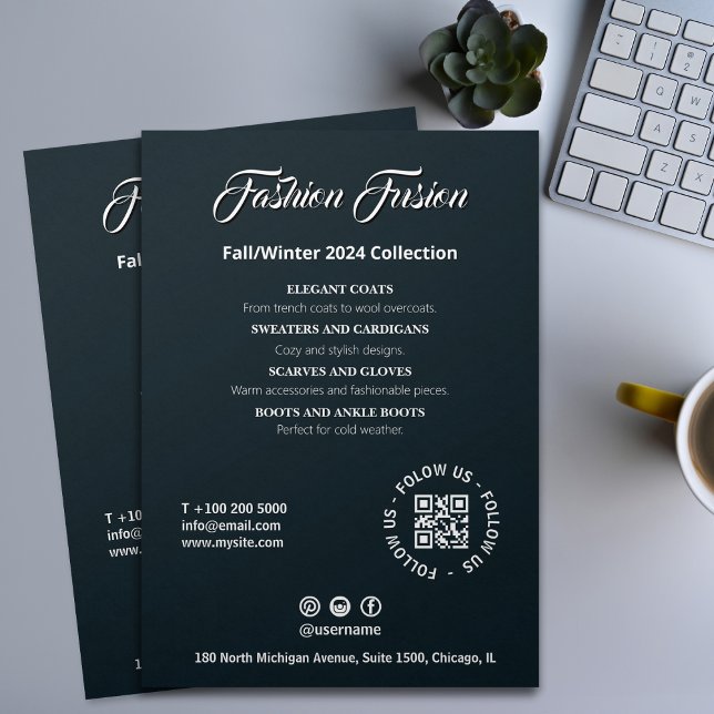 Beauty Salon Black White Grey Grey Script Font Flyer (Creator Uploaded)