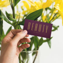 Beauty Salon Burgundy And Gold Simple