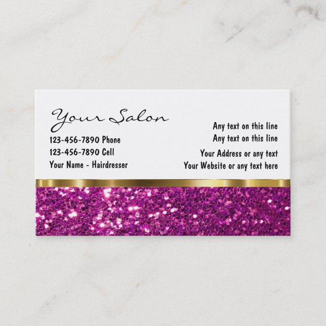Beauty Salon Business Cards (Front)