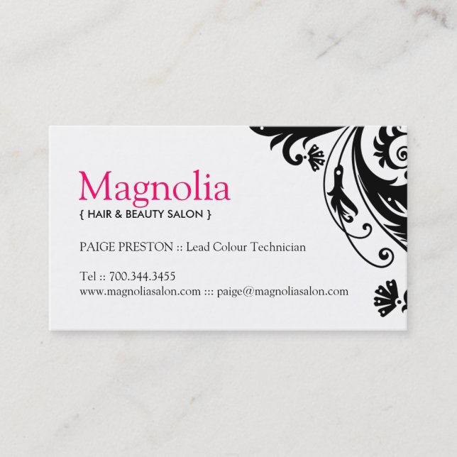 Beauty Salon Business Cards (Front)
