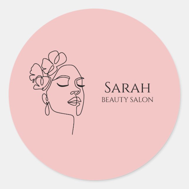 Beauty salon  classic round sticker (Front)