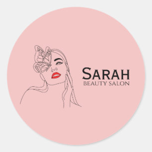 Beauty salon classic round sticker
