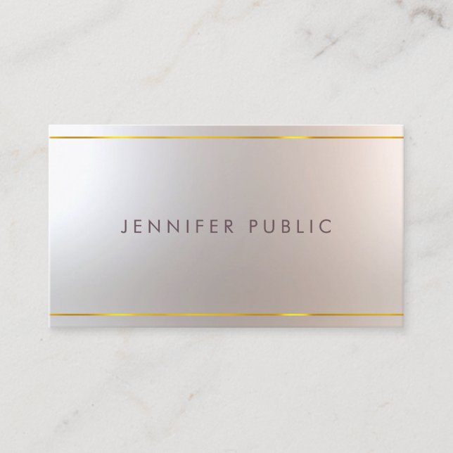 Beauty Salon Creative Gold Striped Glamour Unique Business Card (Front)