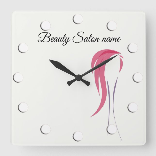 Beauty Salon customisable, or makeup artist Square Wall Clock (Front)