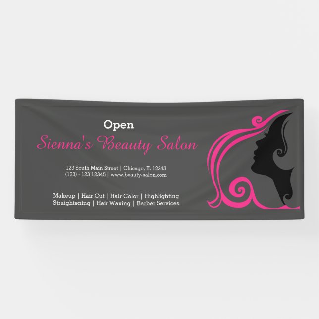 Beauty Salon (deep pink) * choose background colou Banner (Horizontal)