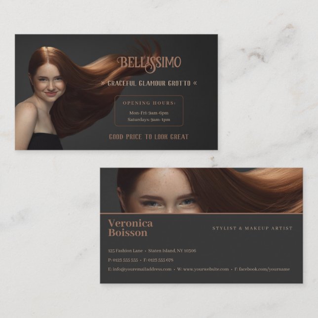 Beauty Salon | Elegant Business Card (Front/Back)