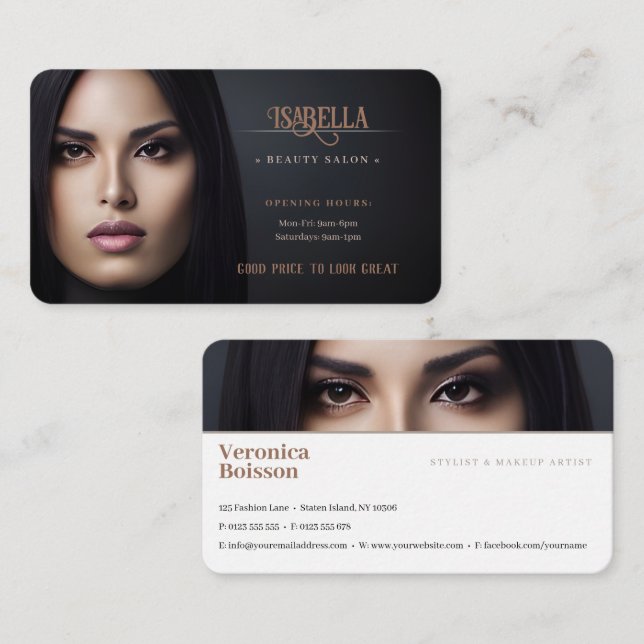 Beauty Salon | Elegant Business Card (Front/Back)