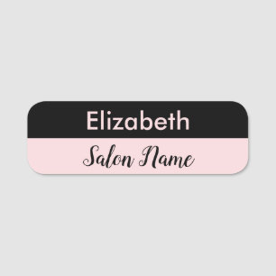 Beauty Salon Employee's Name Light Pink and Black Tag